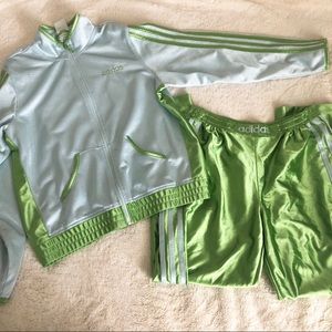 Adidas tracksuit pastel silk trim unisex